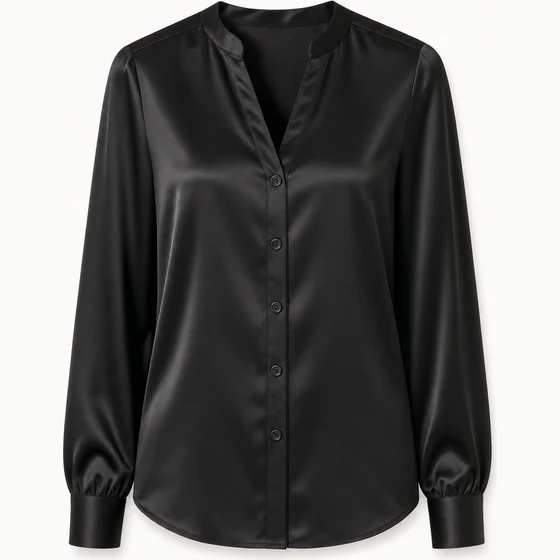 Blusa satinada negra