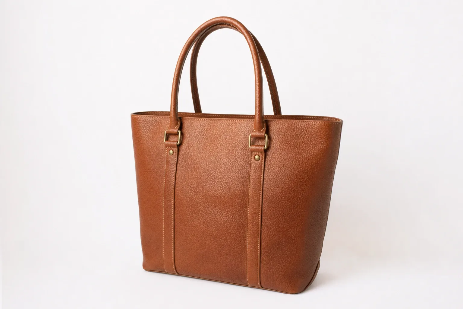 Bolsa Tote de piel en camel, vaqueta natural