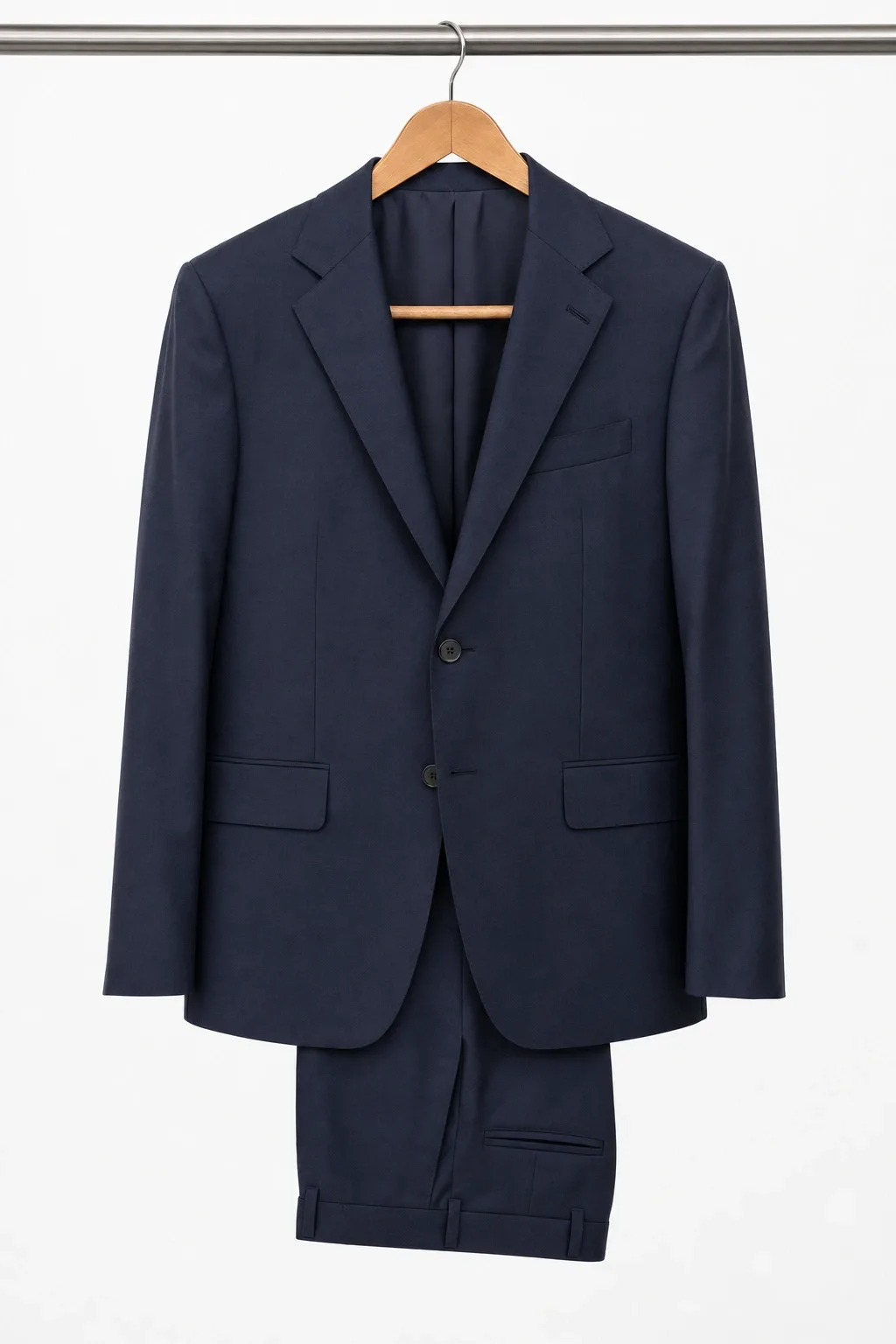 Saco de traje de casimir azul marino de dos botones