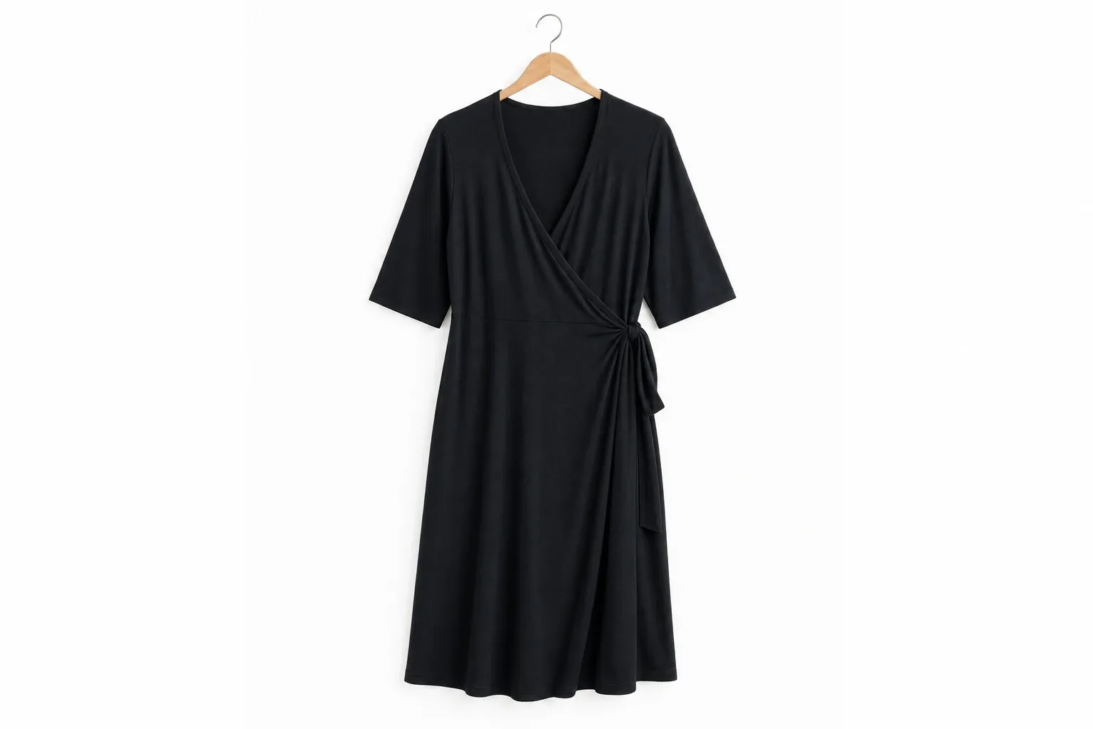 Vestido de punto negro de talla extra