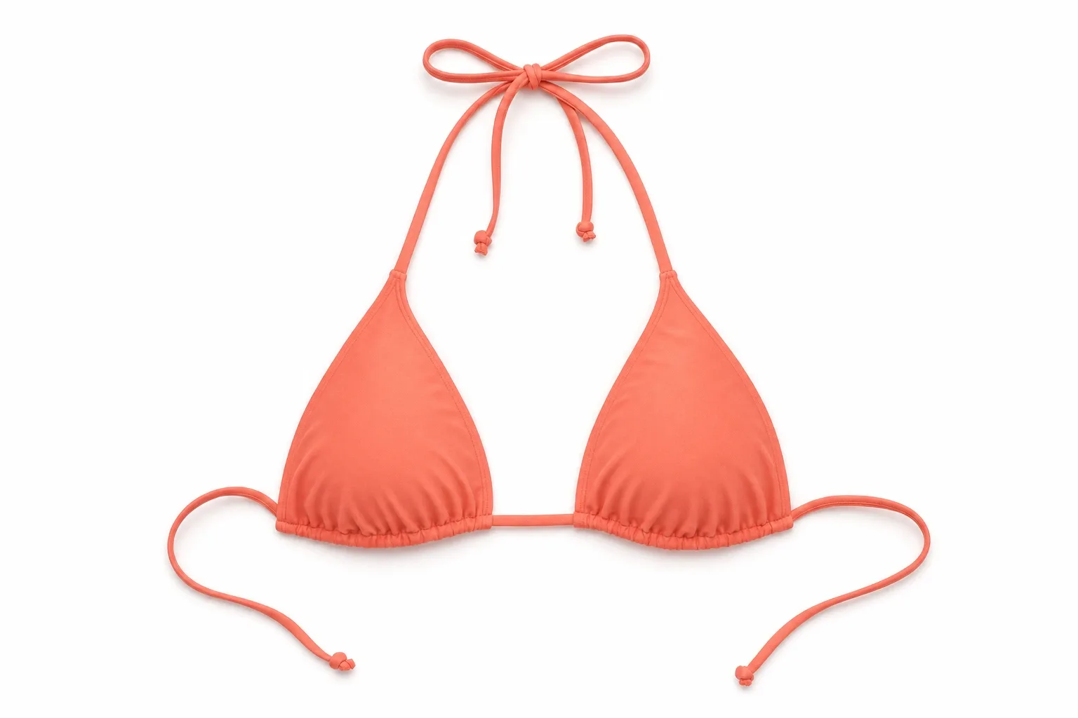Top de bikini triángulo coral